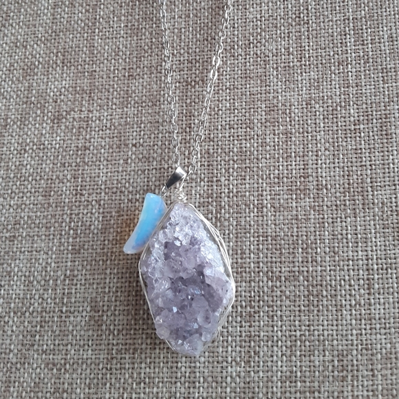 Hand made amethyst necklace - Picture 3 of 4